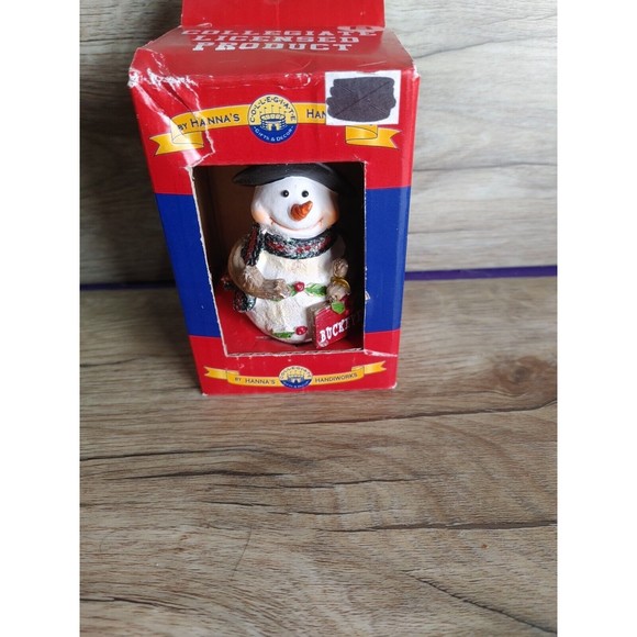 Collegiate Buckeyes Resin Snowman Holiday Ornament By Hanna's Handiworks - Picture 2 of 2